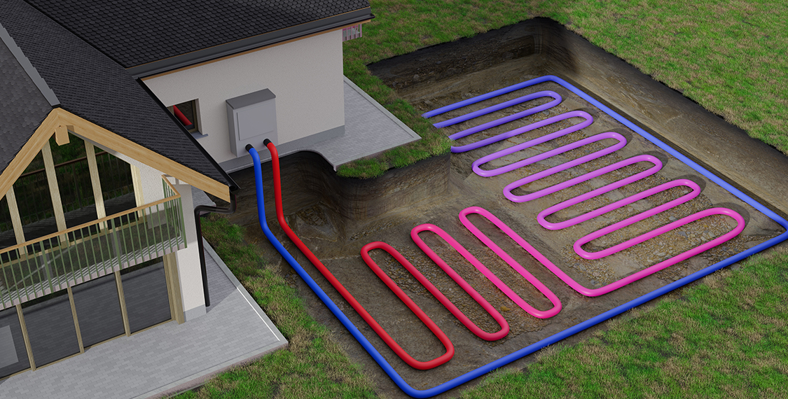 Underground geothermal HVAC system