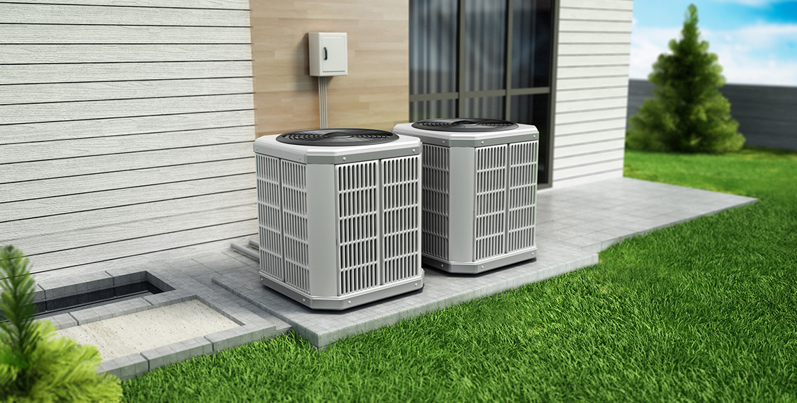 Two outdoor HVAC units